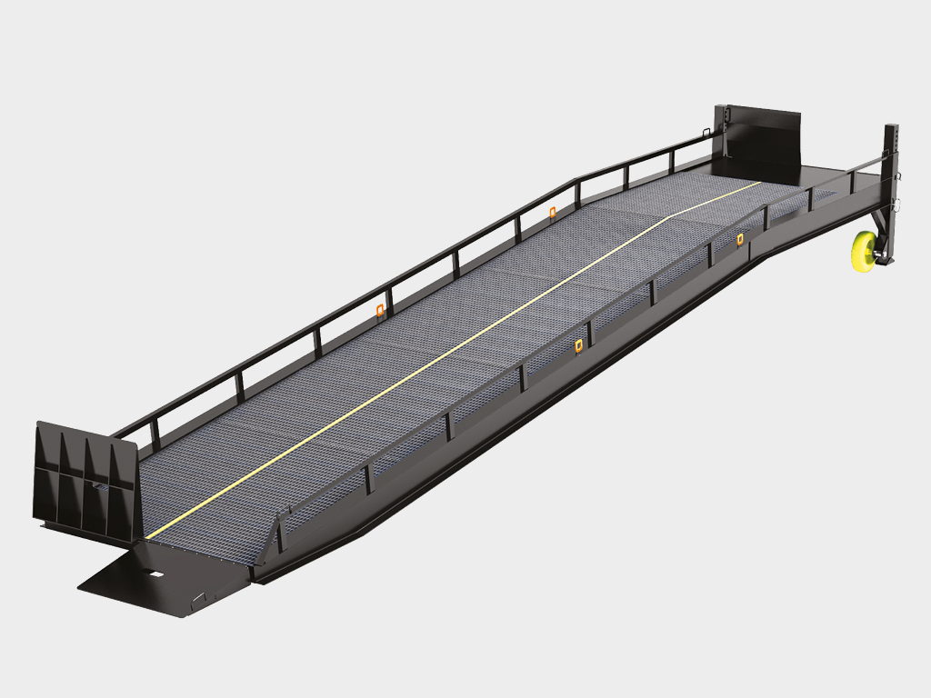 Mobile yard ramp without truck bed support